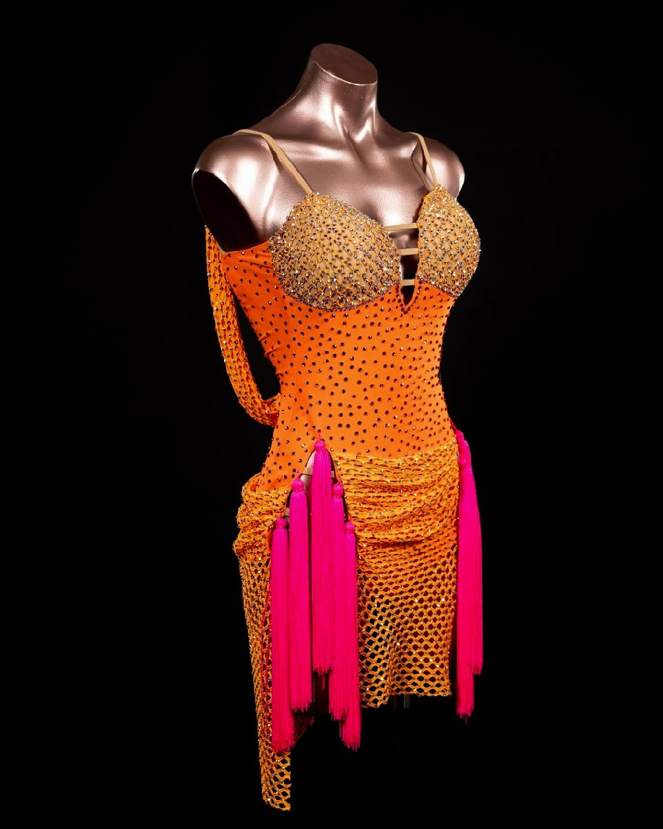 Isla Orange and Hot Pink Latin Dress