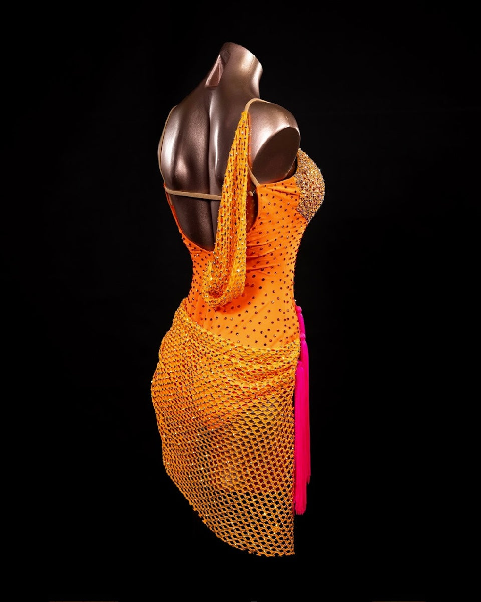 Isla Orange and Hot Pink Latin Dress