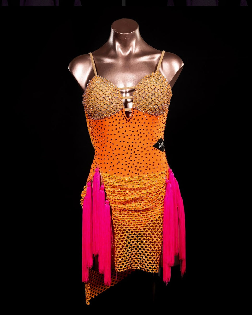 Isla Orange and Hot Pink Latin Dress