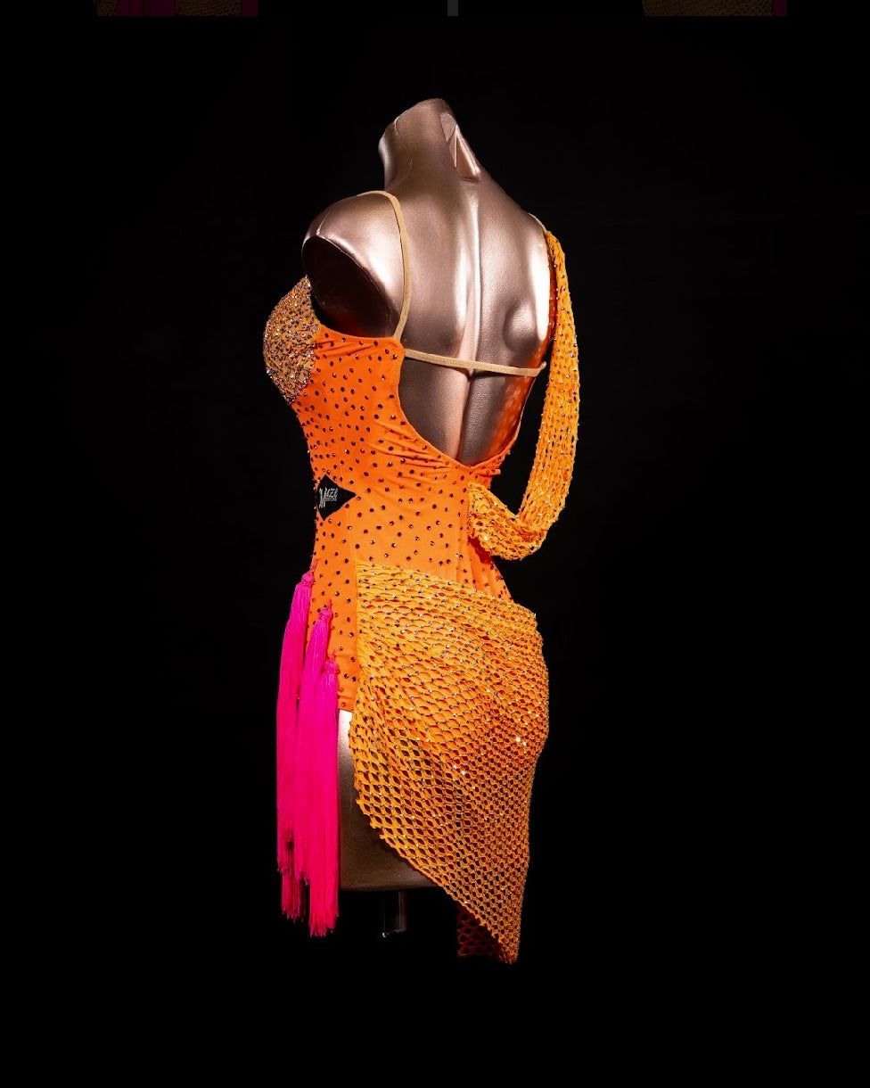 Isla Orange and Hot Pink Latin Dress