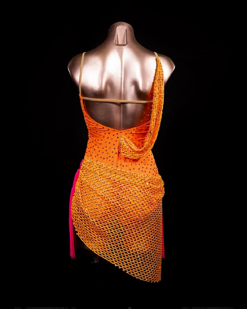 Isla Orange and Hot Pink Latin Dress