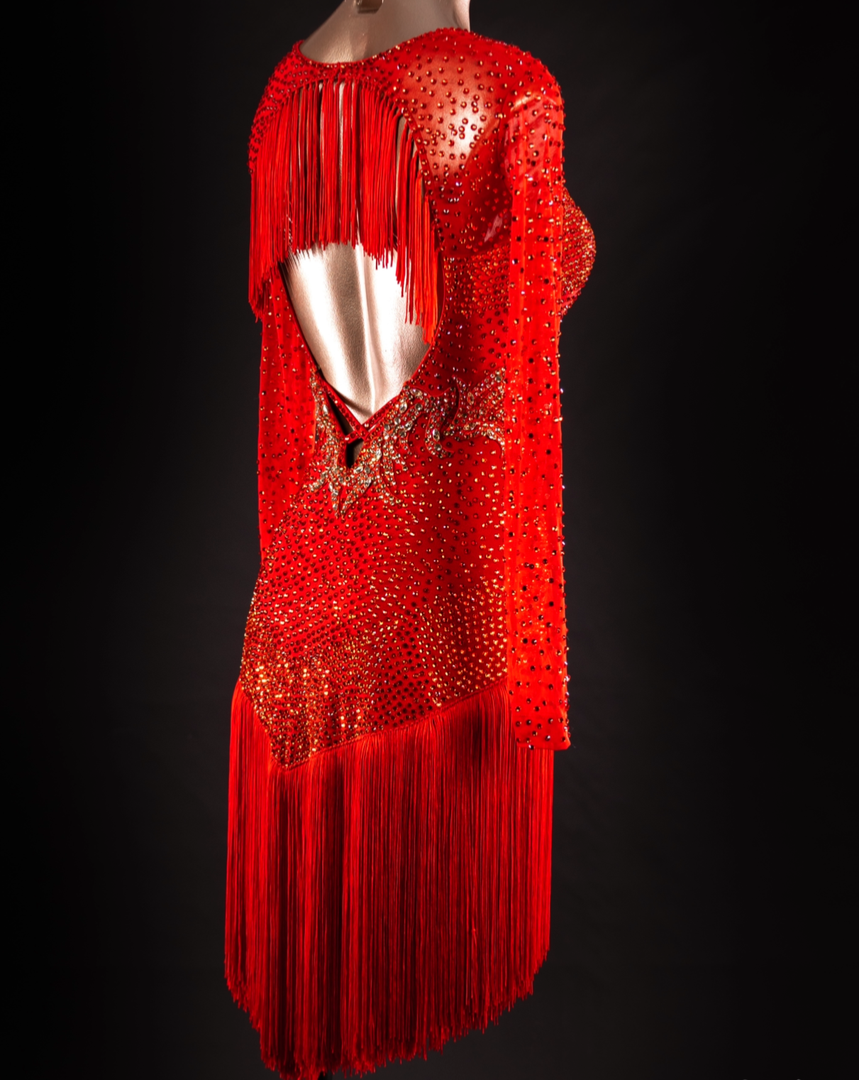 Marilyn Red Latin Fringe Dress