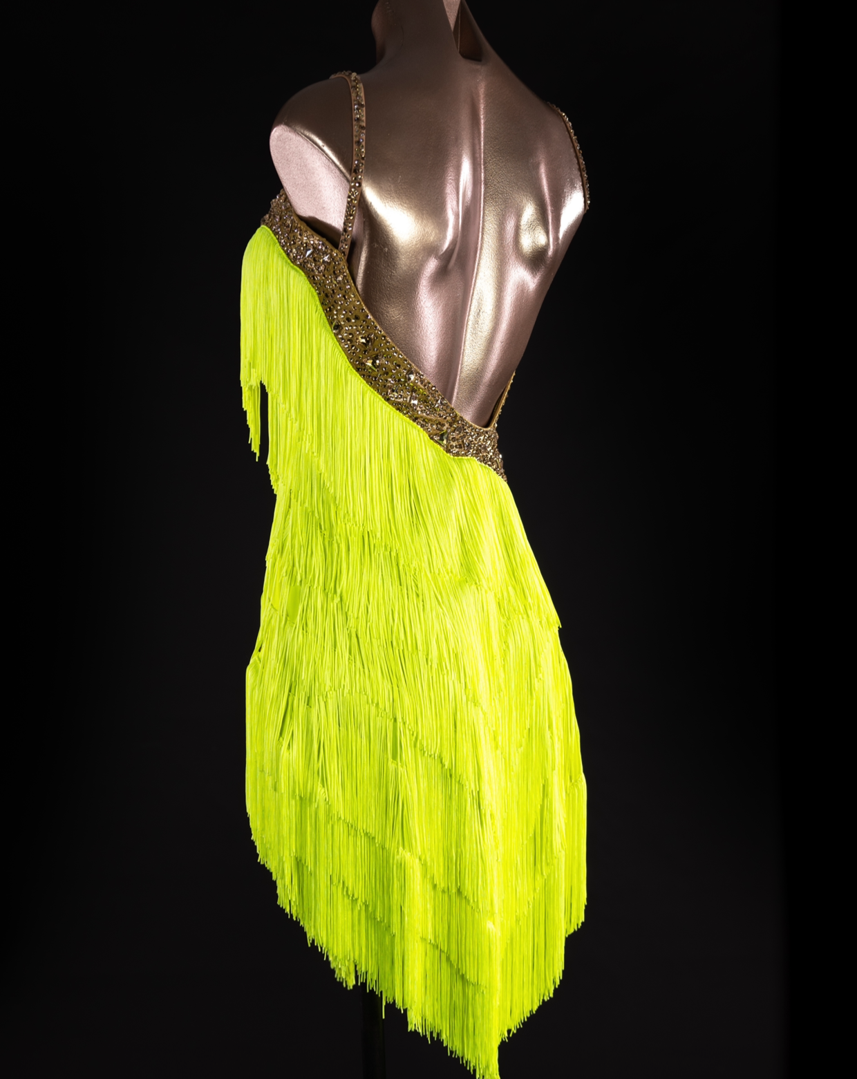 Frances Citrine Latin Fringe Dress