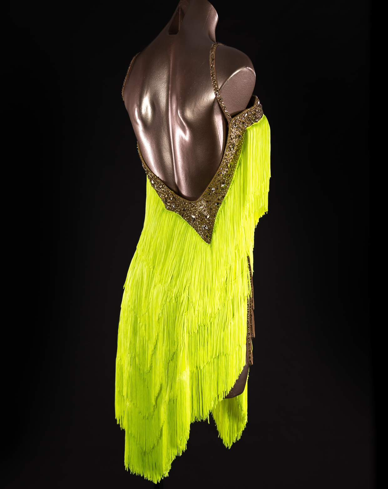 Frances Citrine Latin Fringe Dress