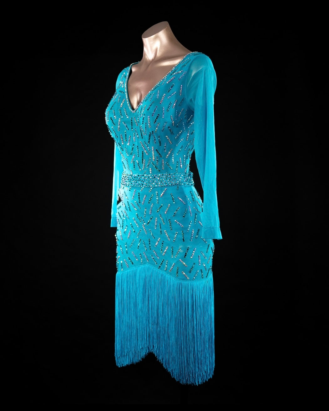 Sienna Blue Fringe Dress