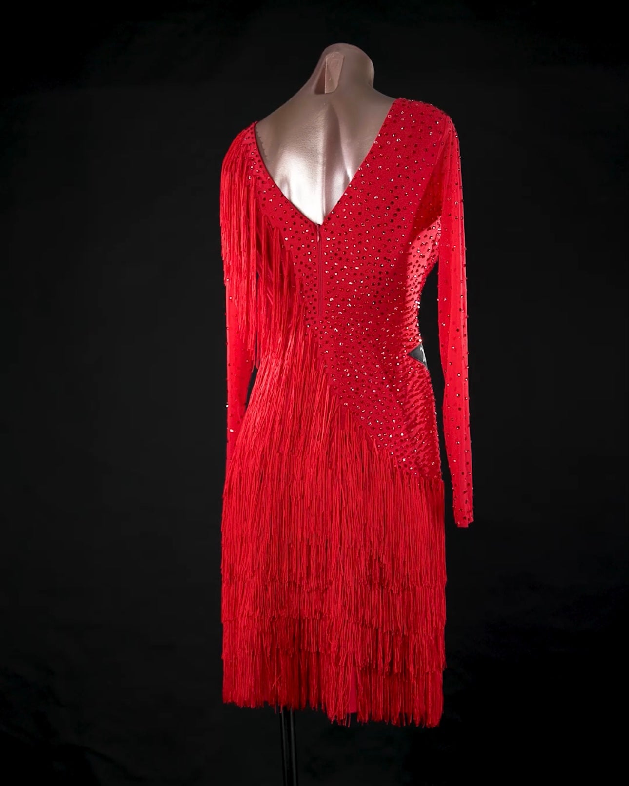 :Ayla Red Fringe Dress