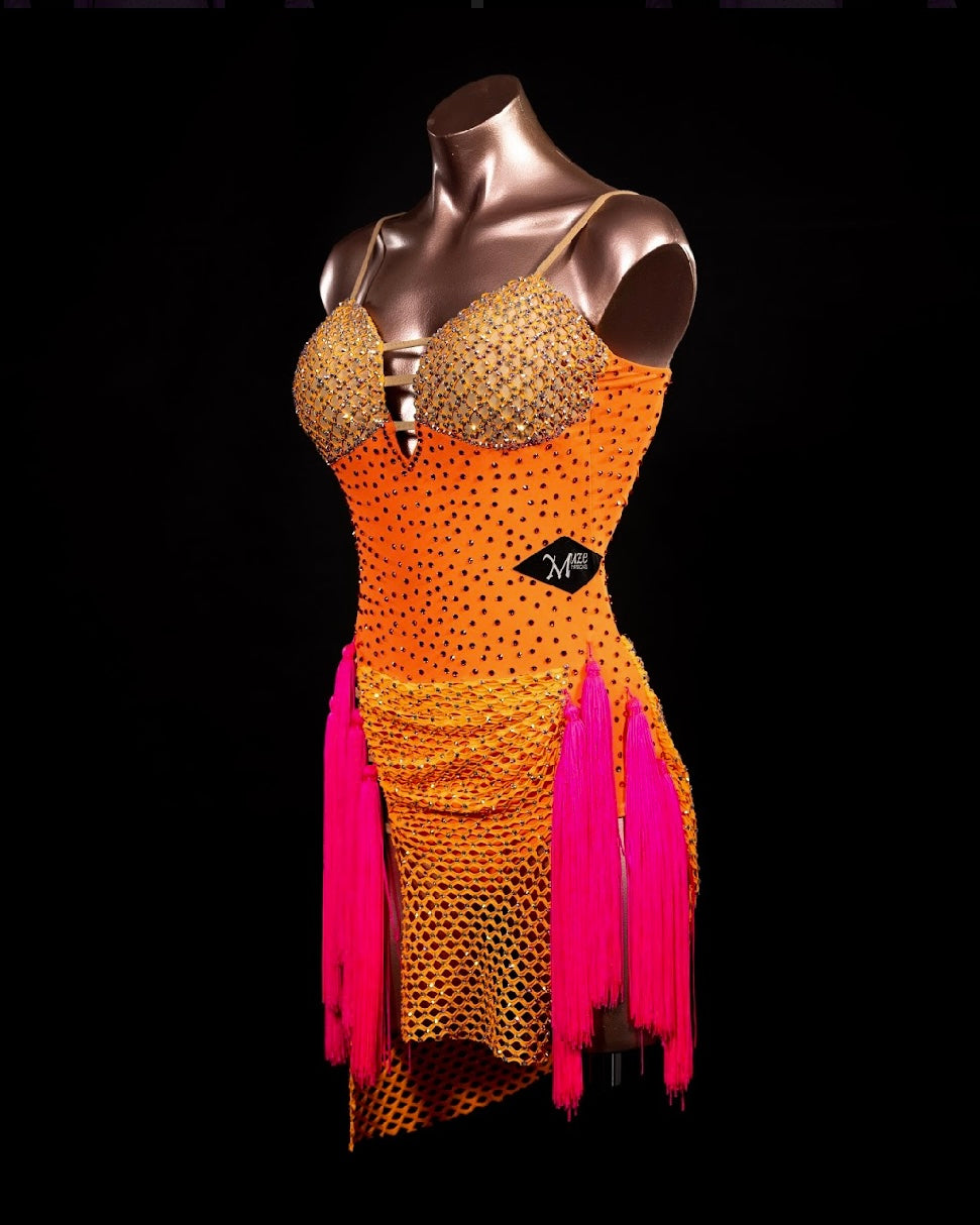 Isla Orange and Hot Pink Latin Dress